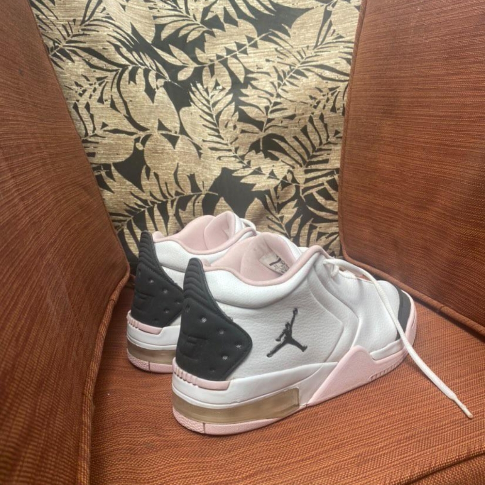 Pink black and white Jordans